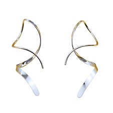 Earrings for Women Spiral Threader Earrings 925 Sterling Silver Earrings Hand Be