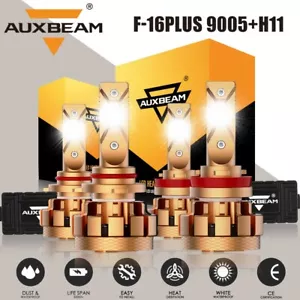AUXBEAM 9005+H11 LED Headlight Bulbs Kit High Low Beam Bright White+Canbus 140W - Bild 1 von 12