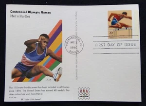 Scott UX261 FDC Mens Hurdles Summer Olympics Type Post Card Fleetwood Cachet - Picture 1 of 3