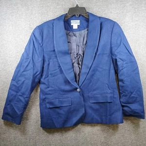 Pendleton Blazer Womens 12 Navy Blue 100% Virgin Wool Sport Coat Made in USA - Picture 1 of 10