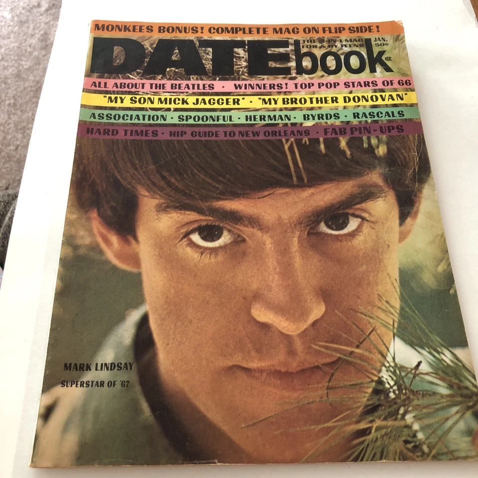 DATEBOOK magazine January 1967 w/ BEATLES Byrds DONOVAN Mark Lindsay RASCALS vg+ - Image 1 of 1