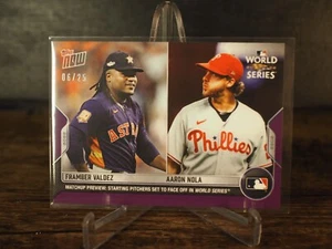 Framber Valdez Aaron Nola 2022 MLB Topps Now WSM-11 WS Purple Parallel 6/25 - Picture 1 of 2