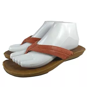 OluKai Haiku'Elua Women's Orange Leather Shoes US 8 Thong Sandals Flip-Flops - Picture 1 of 10