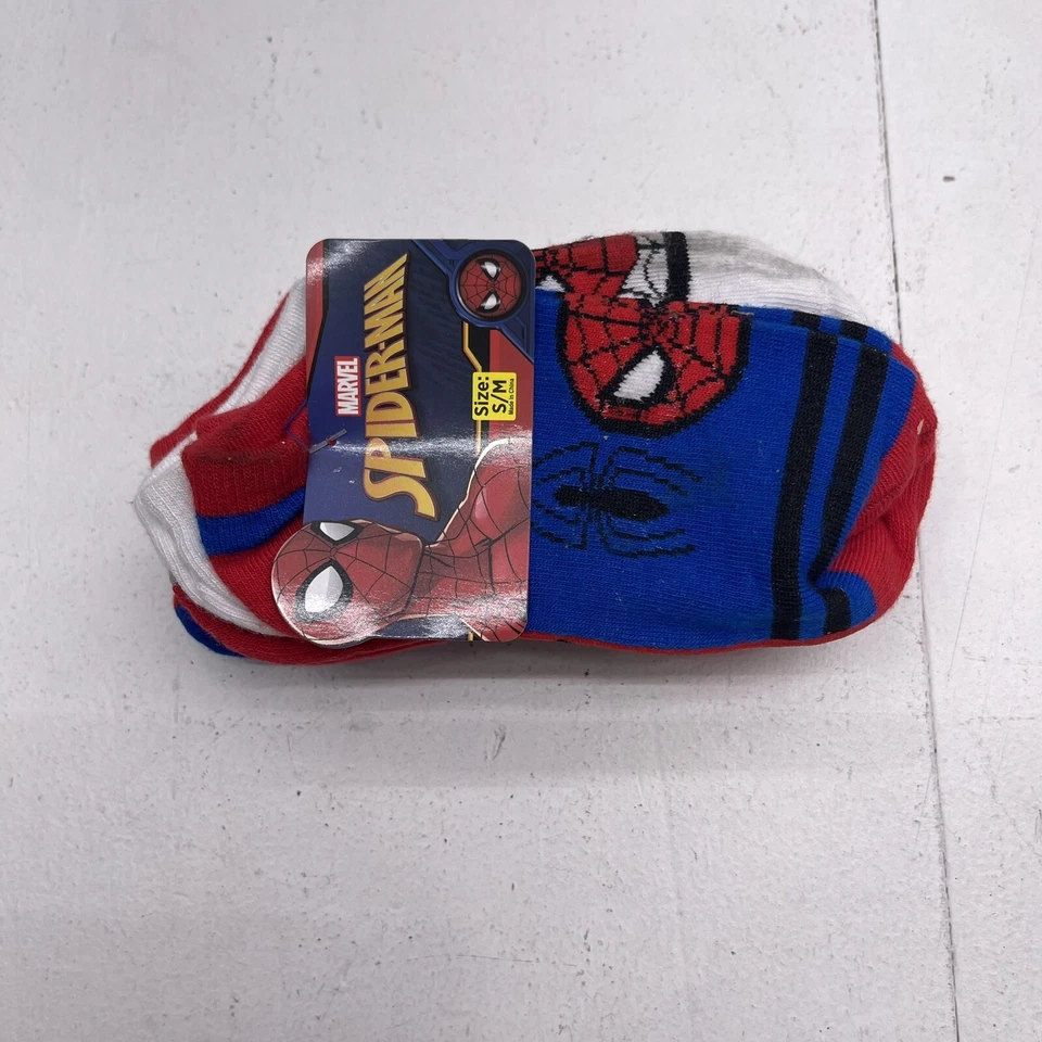 Marvel Spider-Man Multicolor Paquete de 6 Calcetines al Tobillo No Show Juvenil Niño S/M Nuevo Defecto Foto 1 de 4