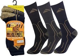 12 Paar industrielle Crew-Stiefel-Arbeitssocken gepolstert strapazierfähig Sport für Herren 6-11 Posten - Bild 1 von 7