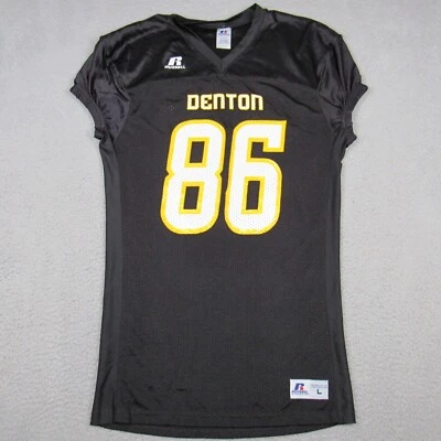 Camiseta de fútbol Russell Athletic para hombre talla L Denton #86 Stock negra Foto 1 de 4