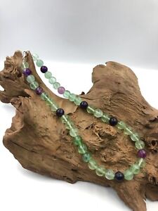 AAA Quality Natural Rainbow Flourite Round Beaded Necklace for Men And Women
