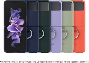 Official Genuine Samsung Galaxy Z Flip3 / Flip 4 Silicone Case Cover with Ring - Picture 1 of 30