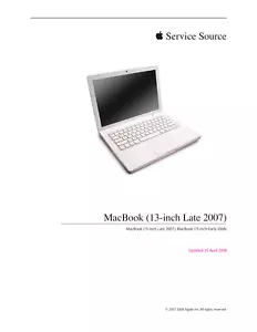 Apple MacBook 13-inch Late 2007 Technician Guide Service Manual - Picture 1 of 12