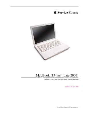 Apple MacBook 13-inch Late 2007 Technician Guide Service Manual - Image 1 of 4