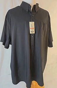 Gr. 4XL Herren Hemd Dockers Schwarz Kurzarm Button Down Neu - Bild 1 von 9