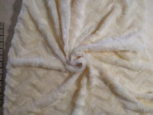 Cream Faux Fur Fabric 26" long x 64" wide, JoAnn, Chevron Design - Picture 1 of 6
