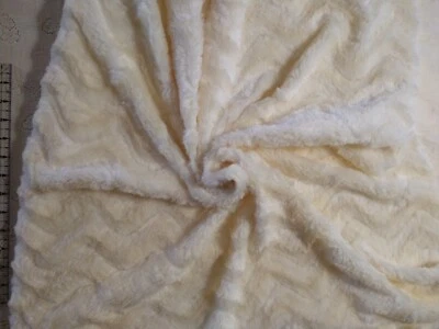 Cream Faux Fur Fabric 26" long x 64" wide, JoAnn, Chevron Design - Image 1 of 4