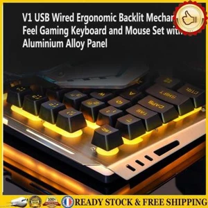 Mechanical Keyboard Wired Game Mouse USB PC Keyboard Backlit Gaming Accessories - Zdjęcie 1 z 8
