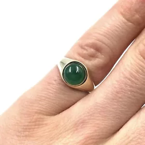 8kt Gold Ring Smaragd 333 Gelbgold Bandring Herren Schmuck Emerald 16.8mm / 53 - Bild 1 von 16