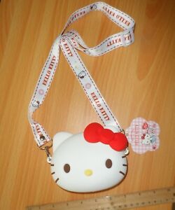 NWT Sanrio Hello Kitty Girl Small Zipperd Pouch Q Uncle Silicone Crossbody 5x5x2