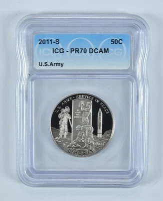 2011-S US Army Commemorative Half Dollar PR70 DCAM ICG *9784 - Image 1 of 4