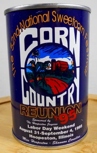 vintage 1995 National Sweetcorn Festival Hoopeston, Illinois coin bank can - Picture 1 of 8