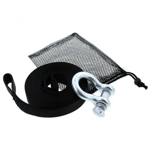 Honda Rancher Heavy Duty Black Tow Strap Package 5000 LBS Tensile Strength - Picture 1 of 4