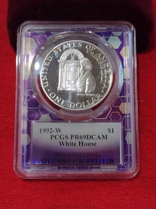 1992-W $1 Proof White House Commemorative Silver Dollar PCGS PR69 DCAM - Picture 1 of 10