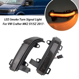 BLACK For Volkswagen Crafter MK2 SY/SZ 17 2X Side Wing Mirror Turn Signal Lights - Picture 1 of 10