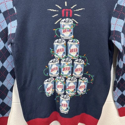 Travis Mathew Sweater MENS XL Ugly Christmas Sweater Good Tidings Beer - Image 1 of 4