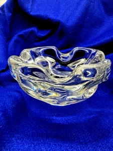 Vintage Cristallerie Lorraine geformte klare Bleiglas Kristall Schale/Aschenbecher - Bild 1 von 6