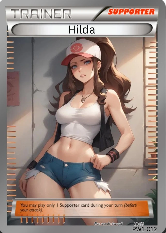Presale Hilda Full Art Pokemon DIY Waifu Trainer Fan Art Custom card PW1-012 - Image 1 of 1