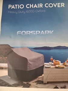 2 Forspark Patio Chair Covers Heavy Duty 600D Oxford Waterproof 32Wx37 x36H NEW - Picture 1 of 5