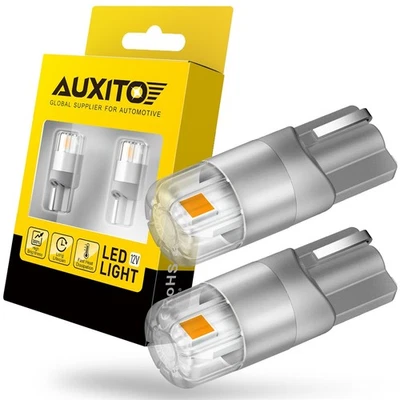 2X AUXITO T10 194 168 2825 LED Matrícula Luces Bombilla Amarillo Ámbar 3000K W5W Foto 1 de 4