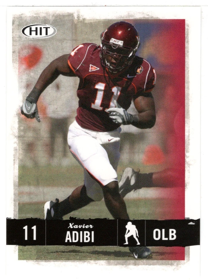 Xavier Adibi - Virginia Tech Hokies (NCAA Football) 2008 Sage Hit # 11 - Mint - Image 1 of 1