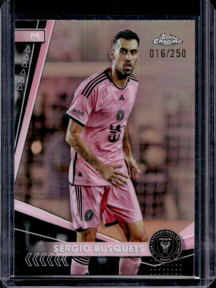 2024 Topps Chrome MLS Sergio Busquets Rose Gold Refractor #16/250 Inter - Image 1 of 2