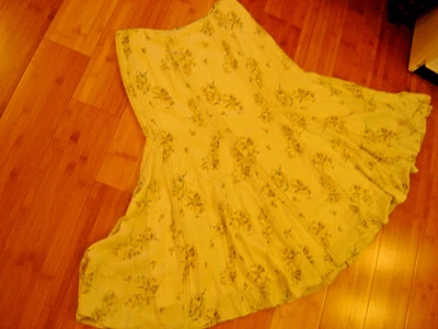 Sundance Boho Falda Mujer Talla 10 Seda Marfil Estampado Completo Foto 1 de 4