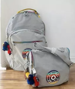 Zaino Kipling Seoul grande 15" per laptop e borsa pranzo Kichirou veramente grigio arcobaleno - Foto 1 di 10