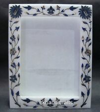 10 x 8 Inches White Marble Giftable Frame Border Pattern Inlay Work Photo Frame