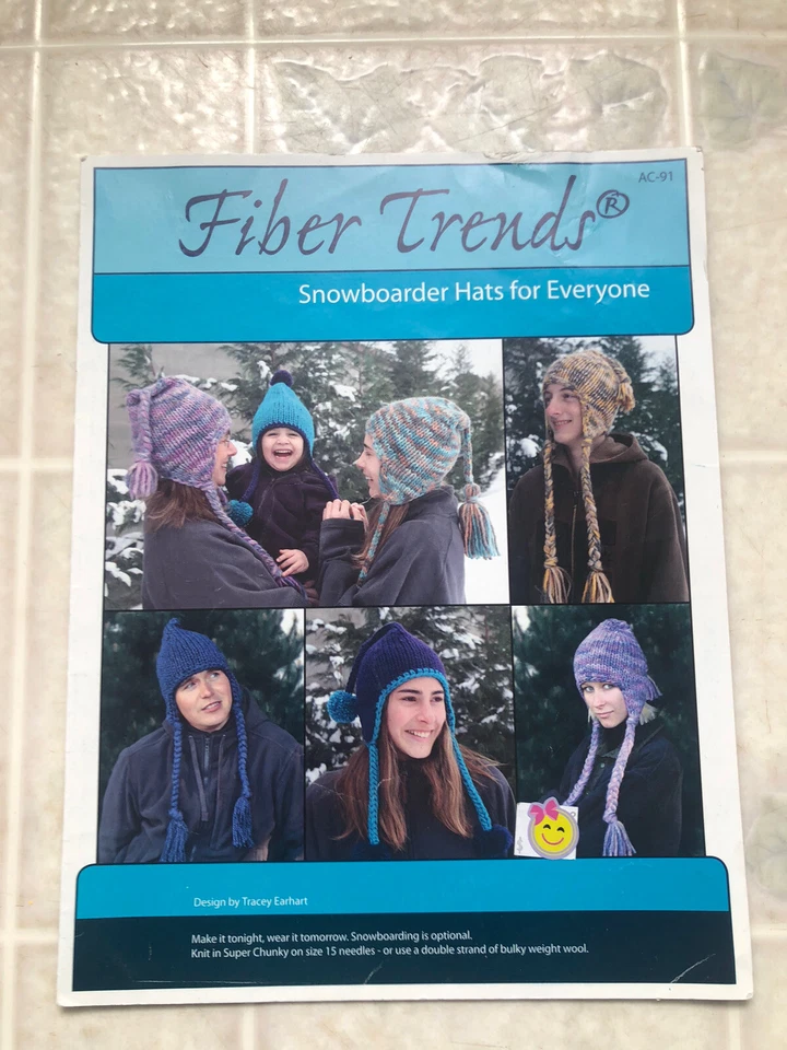Fiber Trends Knitting Pattern: Snowboarder Hats for Everyone AC-91 - Image 1 of 3