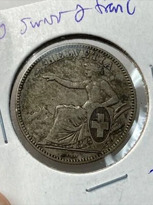 1860 switzerland 2 franc - Picture 1 of 2