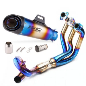 For Yamaha MT-09 FZ09 XSR900 Motorcycle Full Exhaust System Link Pipe Mufflers - Picture 1 of 3