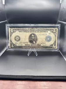 1914 $5 Federal Reserve Note Blue Seal White/Mellon - Free Shipping USA - Picture 1 of 7