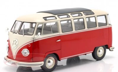 NEW*** 1962 Volkswagen VW T1 Samba bus Red / white 1:18 Solido - Image 1 of 4