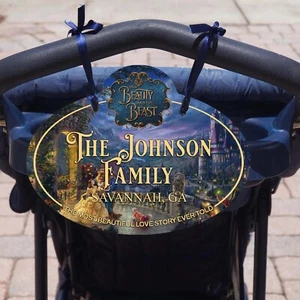 Custom Disney Stroller & Scooter Name Tag - Personalized Family ID Sign Parks - Picture 1 of 12