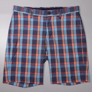 Tommy Bahama Shorts On Par Fairway Performance Blue Plaid Mens 32 x 9.5 - Picture 1 of 9