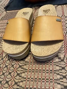 REEF Damen Pantolette Plateau Sandale Kork & Stützkissen Scout Hi Plateau braun - Bild 1 von 9