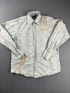 7 Diamonds Button Up Shirt Men's M Paisley Embroidered Dress AOP Long Sleeve - Picture 1 of 9