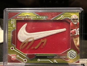2022 Panini Elements Danny Grey #’ed 1/2 Rookie Neon Signs - Nike Patch Auto