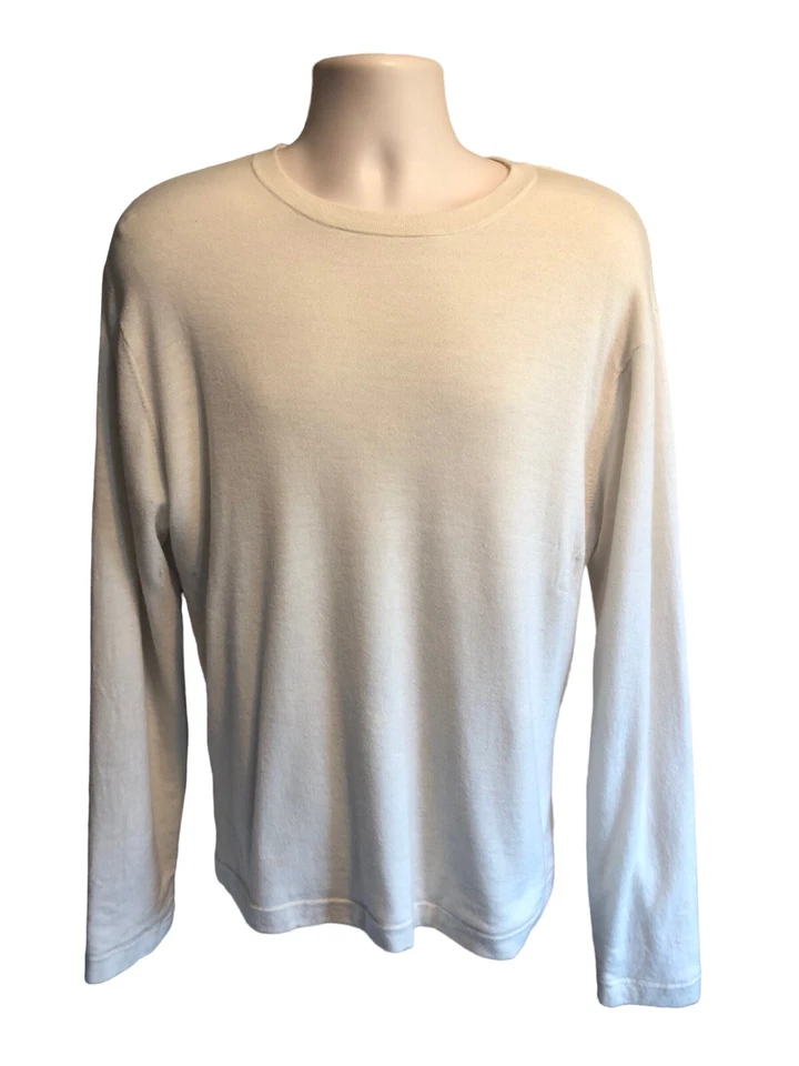 Mens Lincs DC & Co. 100% cashmere Sweater Size Large L Beige Reversible Pullover - Image 1 of 4