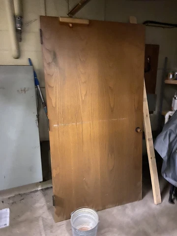 XL Solid wood door 43 3/4 X 82.5” 1.75 architectural salvage hospital Oak Large Cover