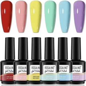 Gel Nail Polish Set 15ML 6 Pastel Colors Soak Off Nail Art Designs - Picture 1 of 10