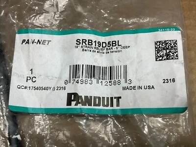 Panduit Strain Relief Bar SRB19D5BL ✅❤️️✅❤️️ READ - Image 1 of 4