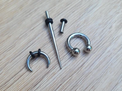 Septum Conch Stretching Kit Pincher Taper Tunnel Plug Horseshoe Nose Gauging - Image 1 of 4